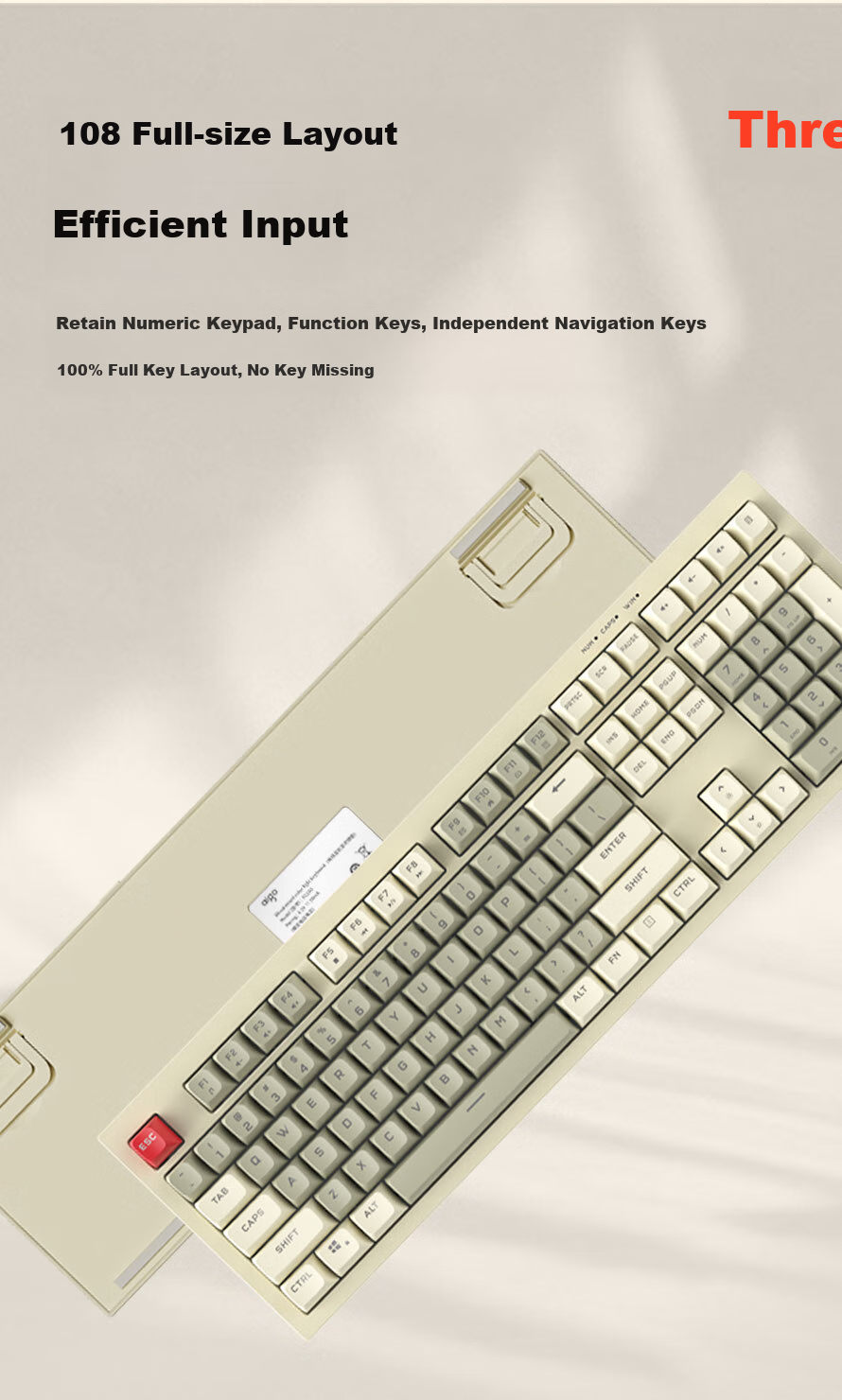 Aigo Mechanical Feel Keyboard, 108 Keys Full-Size Layout, Colorful Lighting, Wired Connection, Quiet Operation, Stylish Design for Men And Women, External Keyboard, FG108, General Black 14