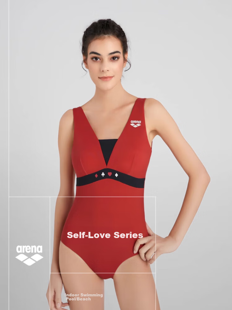 Arena Women's Swimsuit, Free Love Series, High-End Slim-Fit Sleeveless One-Piece Triangle Swimwear, Suitable for Hot Springs, Sun Protection, And Chlorine-Resistant 1