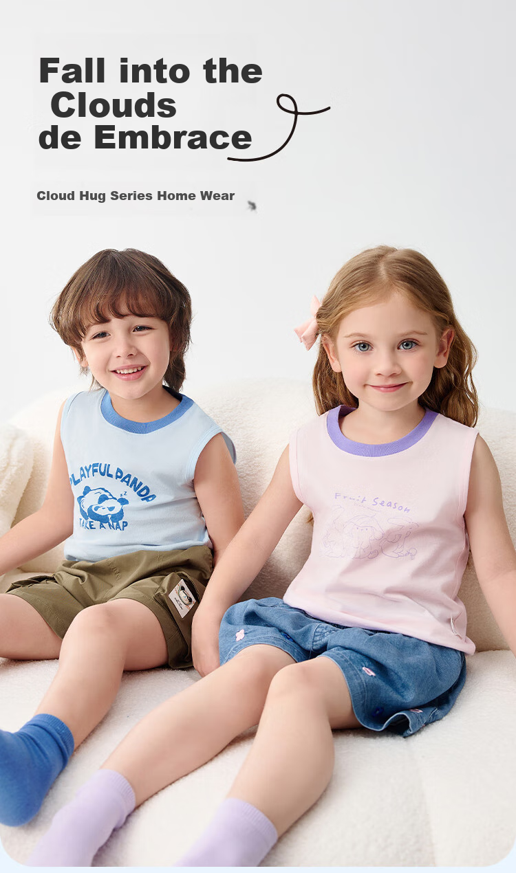 BALABALA Baby Vest Summer Sleeveless Short Sleeve Boys Girls Toddler Homewear Kids Underwear 208225169201 1