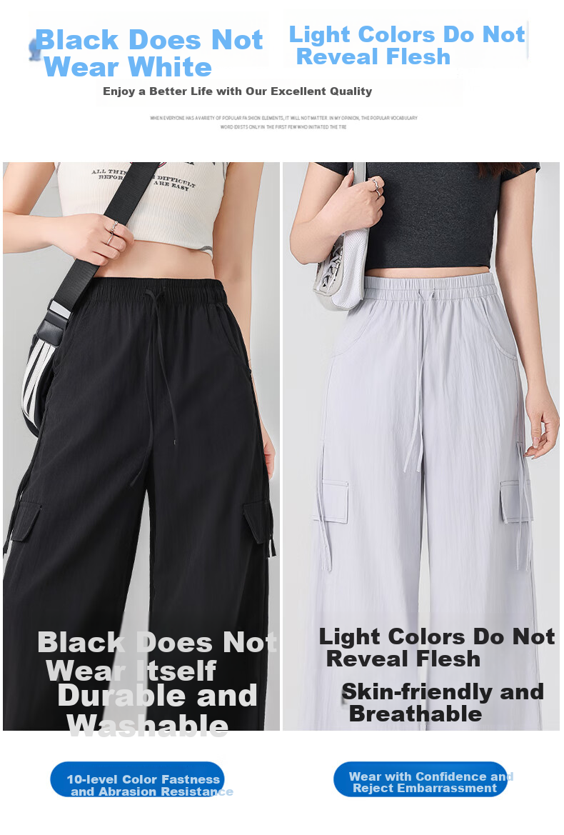 LangSha Women's Cargo Pants with Drawstring for Petite Figures, Lightweight Summer 2025 Butterfly Bow Casual Quick-Dry Trousers Paratrooper Pants 9