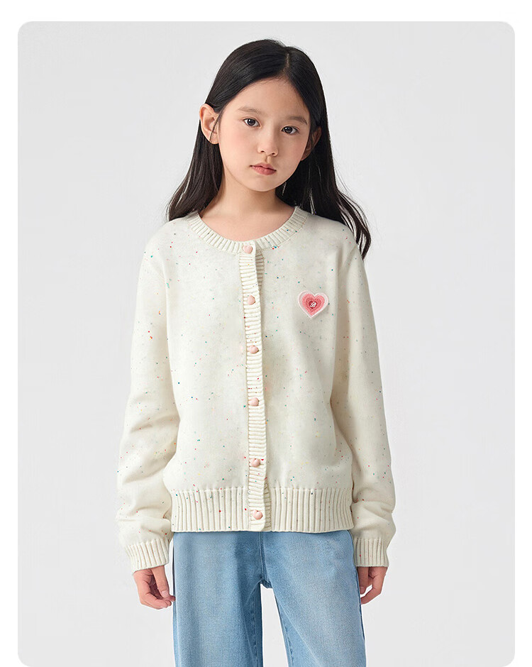 BALABALA balaOne Kids Knit Cardigan Girls 2025 Spring Autumn Sweet Sweater Stylish 208325103004 5
