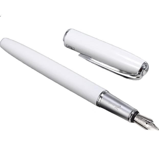 Перьевая ручка Pimio 916 Mubai White с изогнутым пером 1.0 мм, подарочный набор, белый