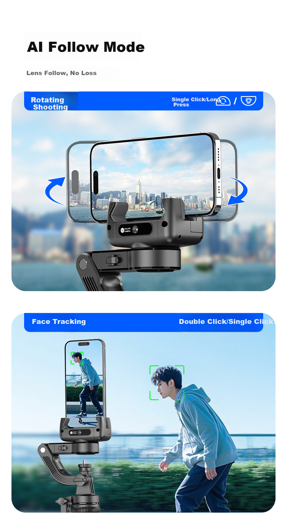SUOYING [Over 100K Sold] Selfie Stick Gimbal Stabilizer, All-In Shooting Device, Portable Travel 360-Degree Rotation Anti-Shake Three-Axis Phone Stand, Shooting Floor Stand for Live Streaming 14