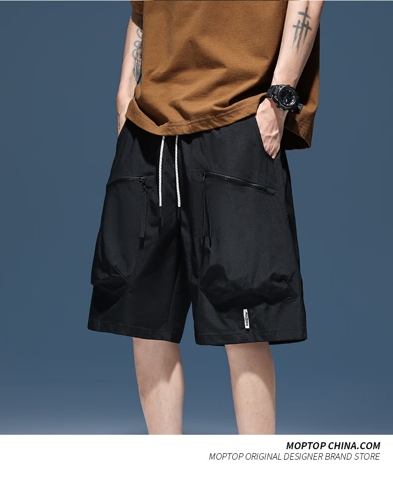 MMOPTOP American-Style Ice Silk Multi-Pocket Cargo Shorts, Summer Men's Lightweight Quick-Dry Sports Shorts, MDK07 Army Green M 7