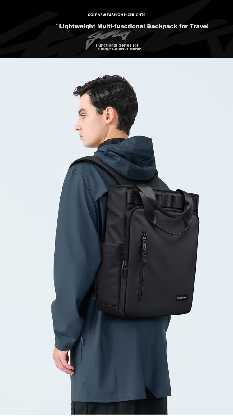 GOLF Backpack for Men, Travel Bag with 15.6/16 Inch Laptop Compartment, Student Schoolbag, Handheld Briefcase, Business Trip Bag 1