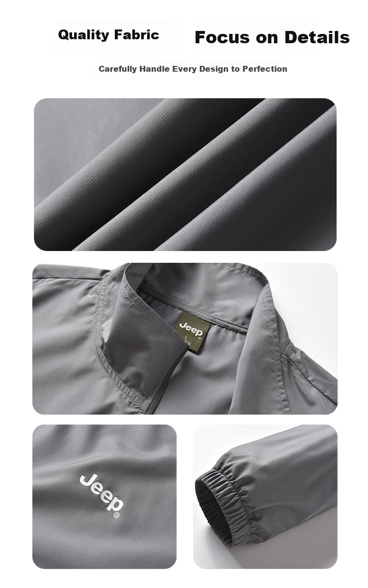 JEEP UPF50+ Artemisia Mosquito-Repellent Sun Protection Jacket for Men, Summer Lightweight Casual Hooded Sun Protection Clothing 4