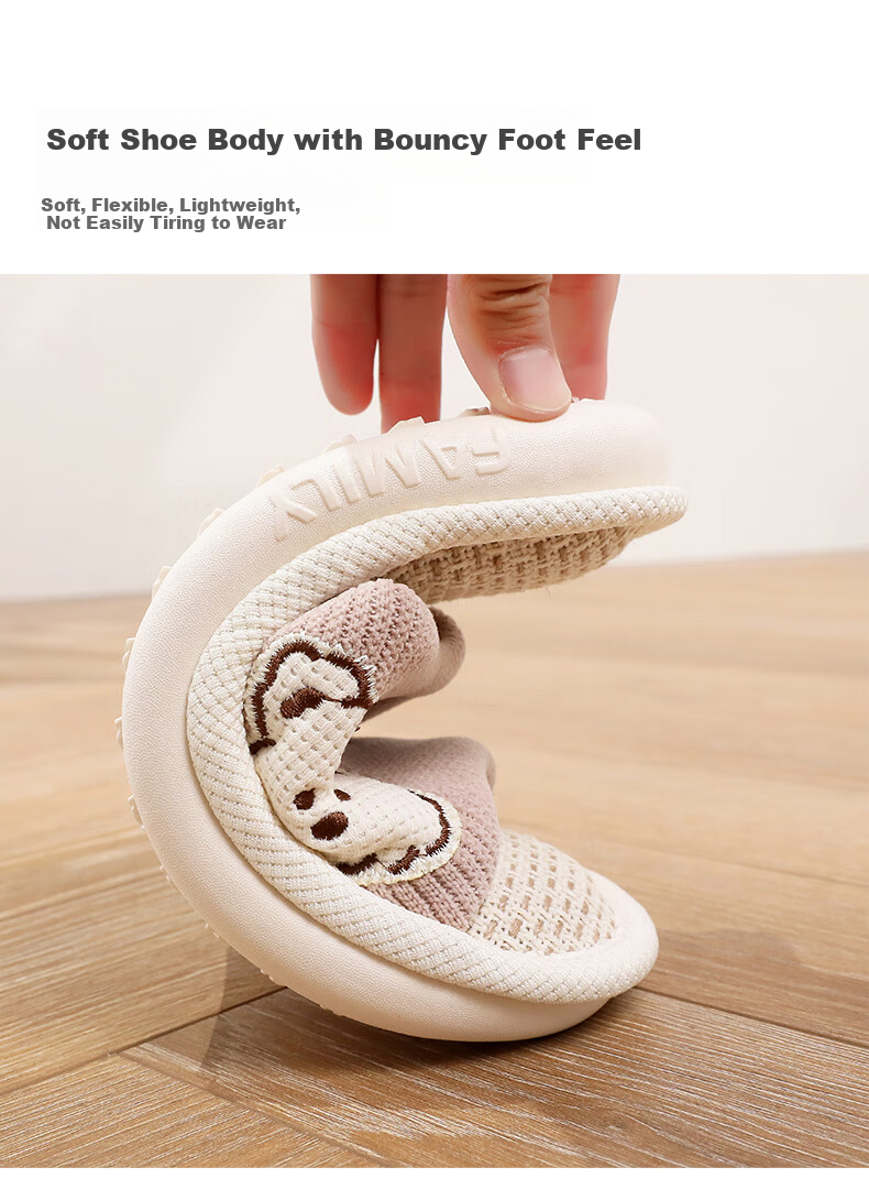 XGGC Four-Season Slippers for Women, Spring Cartoon Indoor Home Floor Sweat-Absorbing Breathable Cotton Linen Slippers for Men, Pink, Size 38-39 5