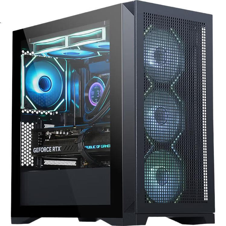 Компьютерный корпус SAMA Pingtouge M9, черный, M-ATX, с боковой панелью из закаленного стекла, передняя сетка, поддержка водяного охлаждения 360 мм, стандартный порт Type-C, защита от пыли с трех сторон