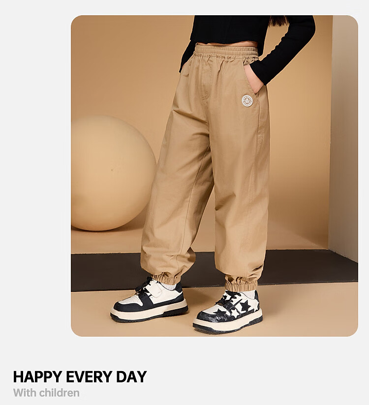 ASK JUNIOR Children's Clothing Girls' Youth Autumn Sports Pants Jogger Running Casual Trousers Black 110 17
