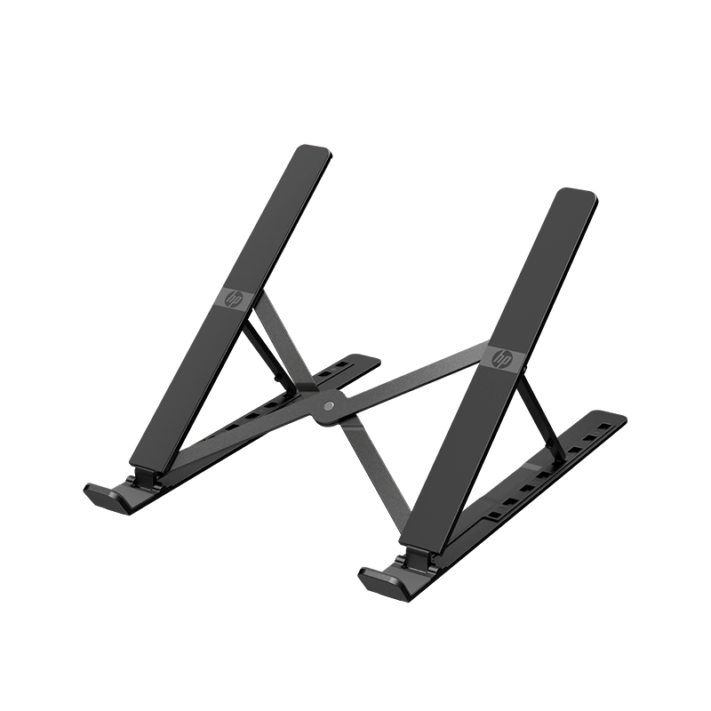 HP ZJ20 Laptop Stand, Computer Stand, Laptop Cooling Pad, Aluminum Alloy, Portable Folding, 8-Level Adjustment, Black