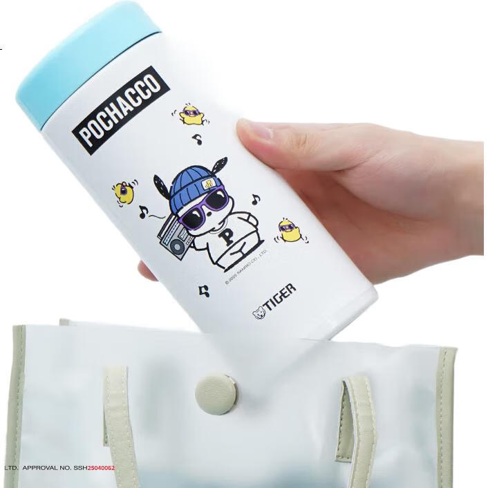 Термокружка TIGER Portable Insulated Mug, Sanrio Pochacco, 480 мл, с широким горлом, подарок на День Святого Валентина, Новый год, MCA-L48C