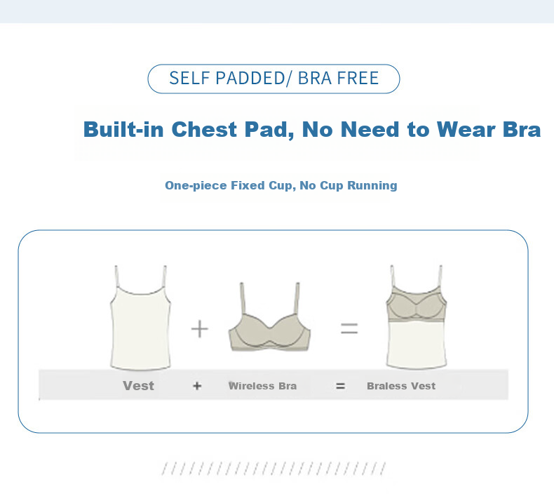 Ziyouxi Women's Summer Camisole with Chest Pad, Stylish Back Design, Versatile Innerwear and Outerwear Tank Top 7