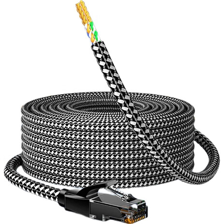 Сетевой кабель SAMZHE Cat6A Ethernet, 2 метра, чистая медь, 10 Гбит/с, патч-корд для домашнего компьютера, сетевое подключение, 8-жильный витой кабель, совместимый с 2.5G Gigabit, MWD6A020