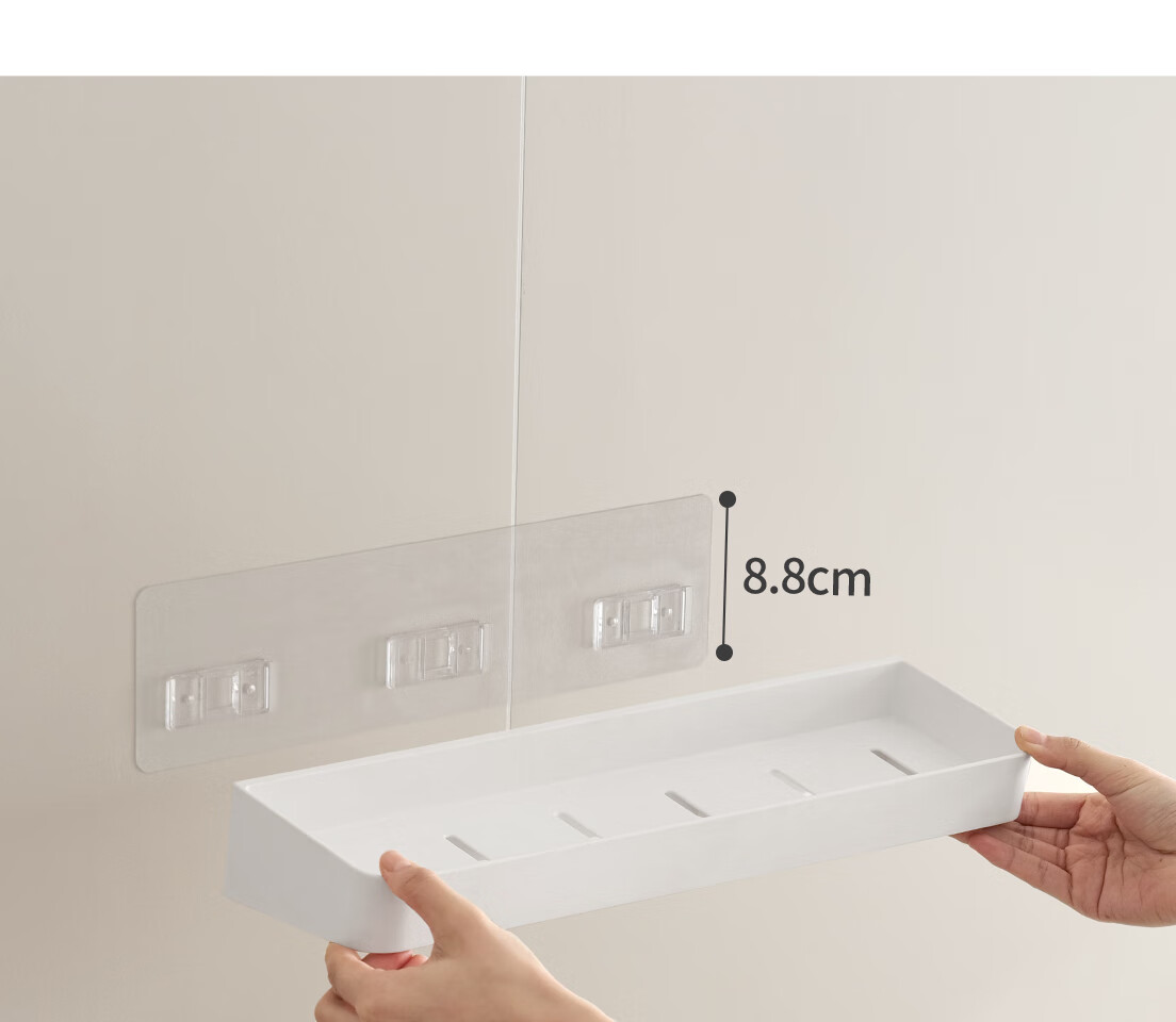 Lanjiaoluo Bathroom Storage Rack, No Drilling Required, Wall-Mounted Toilet Organizer Shelf with Hooks, 40CM 5