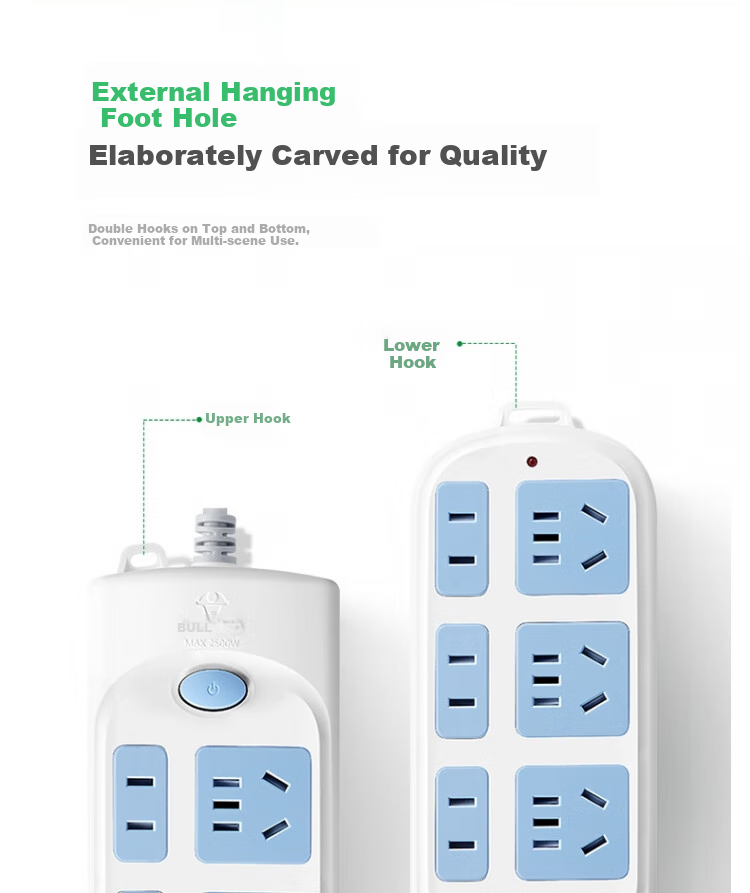 BULL Power Strip Socket Extension Cord, 6 Outlets with Master Switch, 5 Meters, 10A 250V GN-609 Suitable for Home And Office Use 9