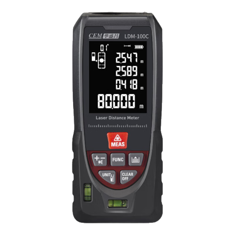 CEM LDM-100C Laser Distance Meter, High-Precision Laser Infrared Room Measuring Device, Electronic Ruler, Voice Playback, USB Direct Charging