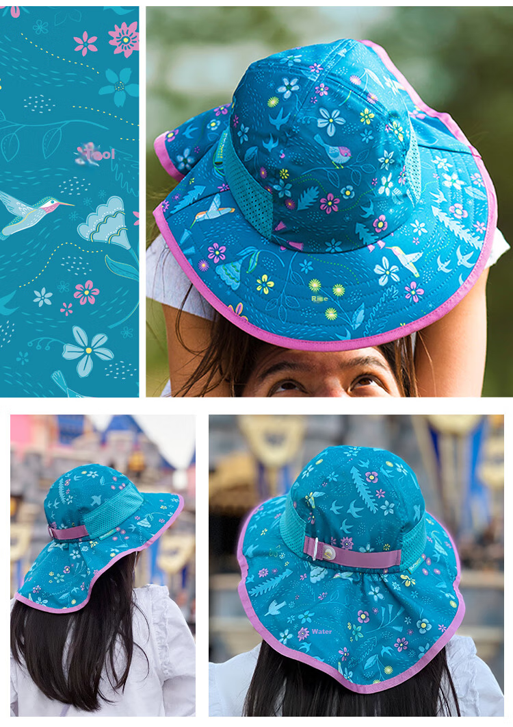 SUNDAY AFTERNOONS Kids Sun Protection Hat Baby Outdoor Beach Wide Brim Fish Tail Sunshade Hat Coral Pink M 15