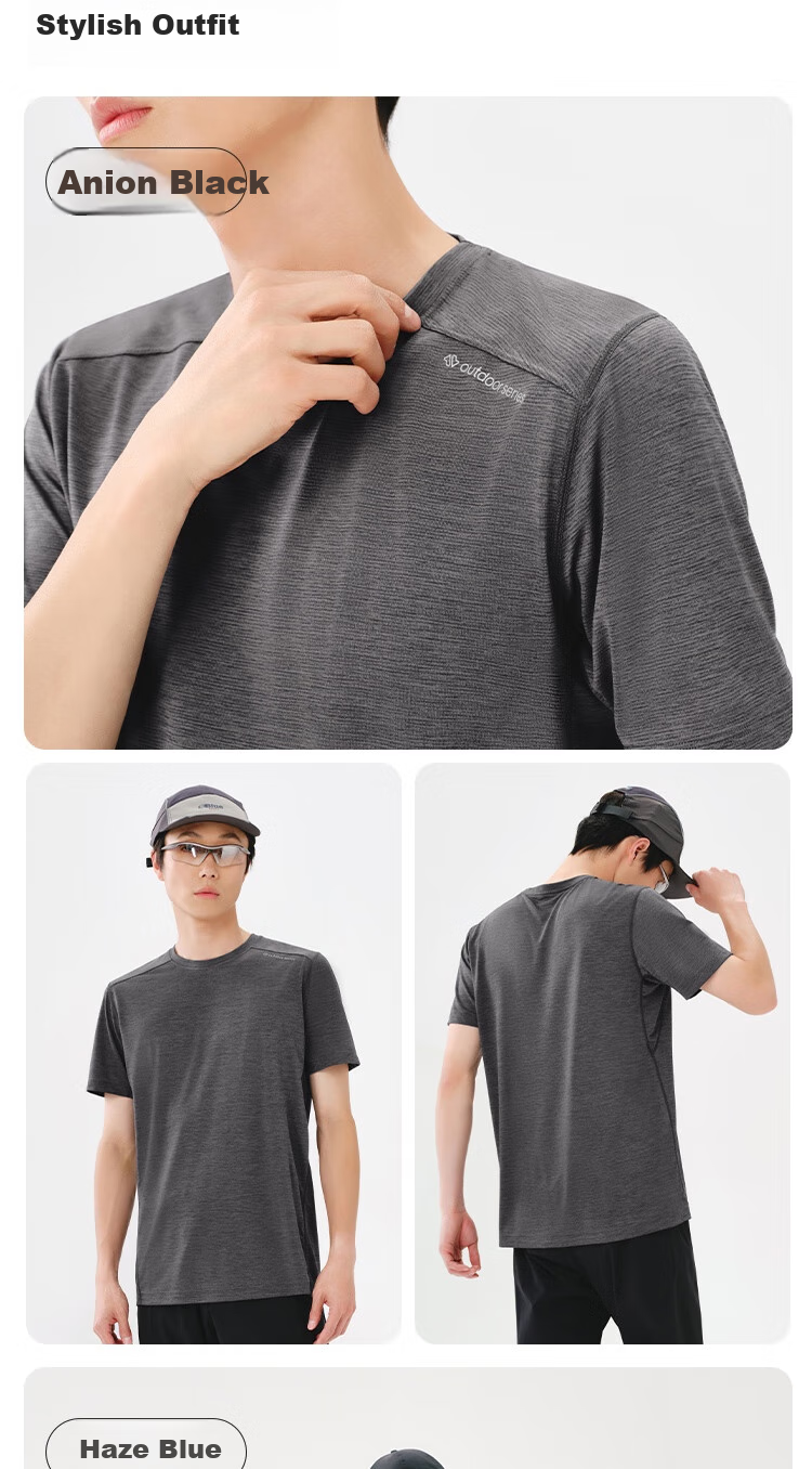 JD Original Quick-Dry Lightweight Round Neck Short Sleeve Outdoor Hiking Breathable Men's Short T-Shirt, Yangli Zhi Black, M 7