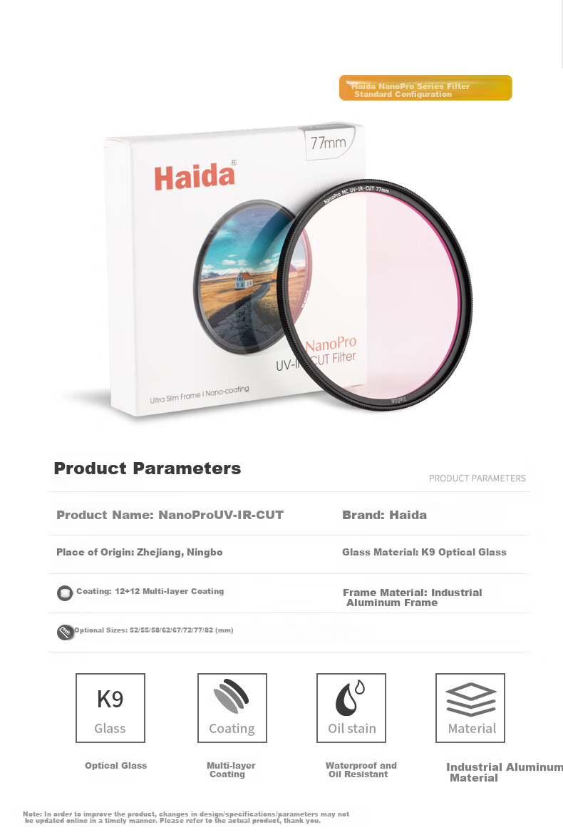 Haida NanoPro UV Filter, Red/UV, 52mm, Protective Filter for Camera Lenses, Compatible with Canon, Nikon, Sony And Other Camera Brands 2