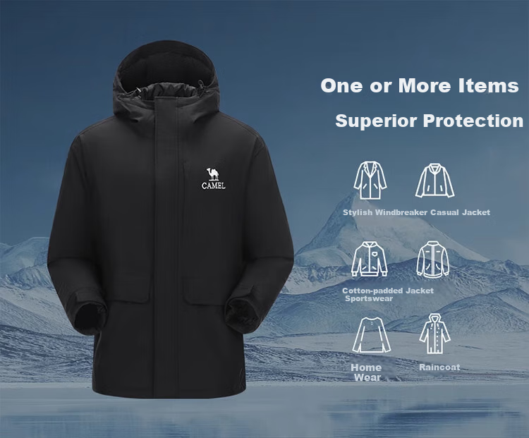 CAMEL Padded Windbreaker Jacket for Men And Women, Hard Shell Coat, Windproof And Waterproof, Tibet Padded Outerwear, Mountaineering Clothing A24CF04677 11