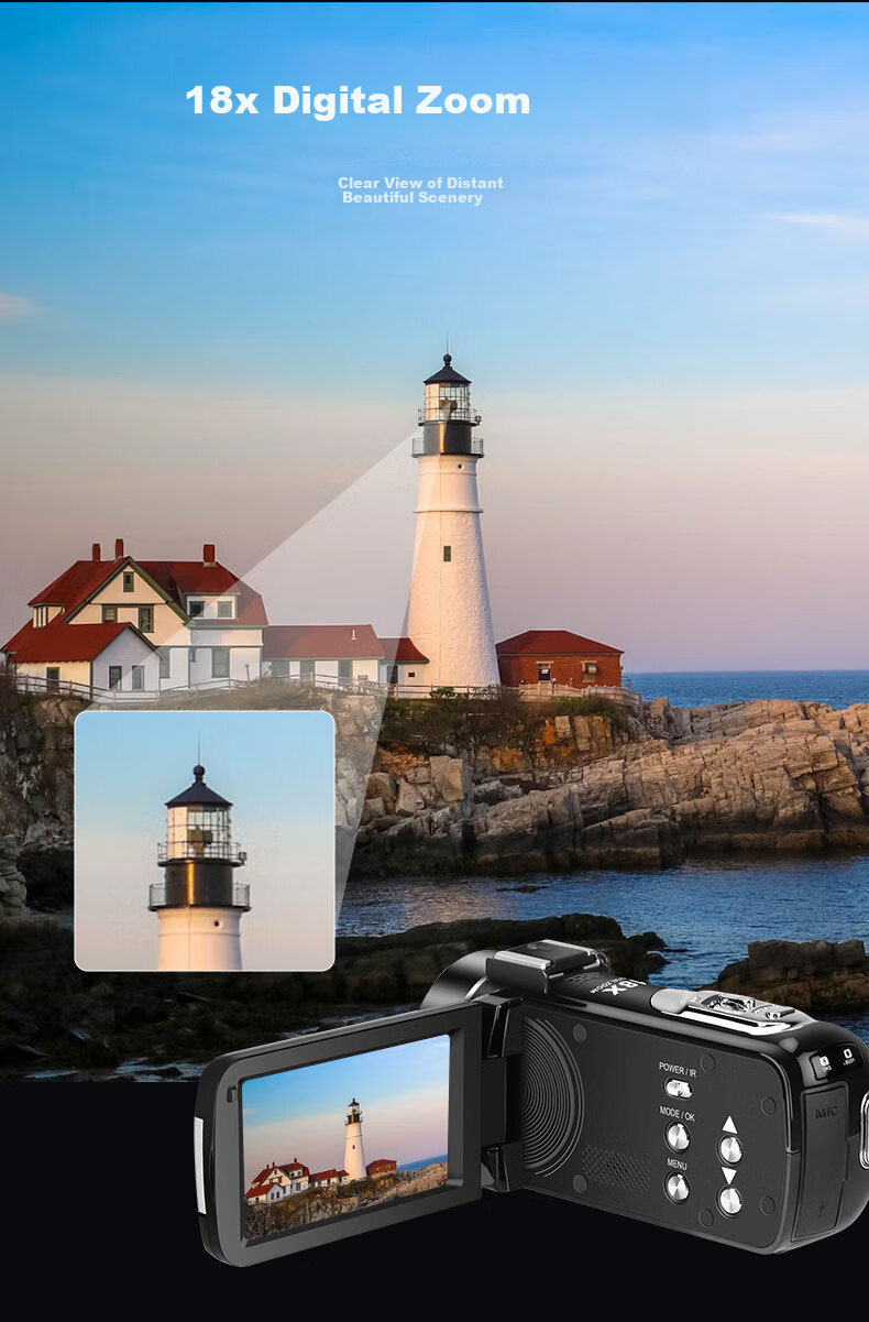 ORDRO B320 Camera, High-Definition Digital Handheld DV Recorder, for Conference Live Streaming And Recording / Home And Travel Filming, Vlog Short Video Beauty Camera with Integrated Recording And IR Night Visio 18