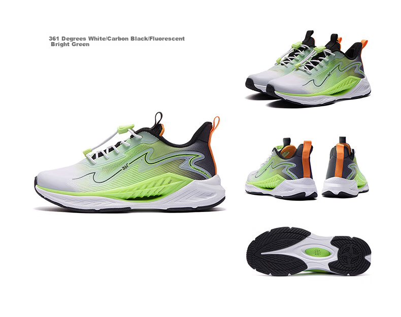 361° Fengtou 6.0 | Children's Running Shoes, Summer Boys And Girls Lightweight Breathable Quick-Rebound Sneakers, Green Size 28 15