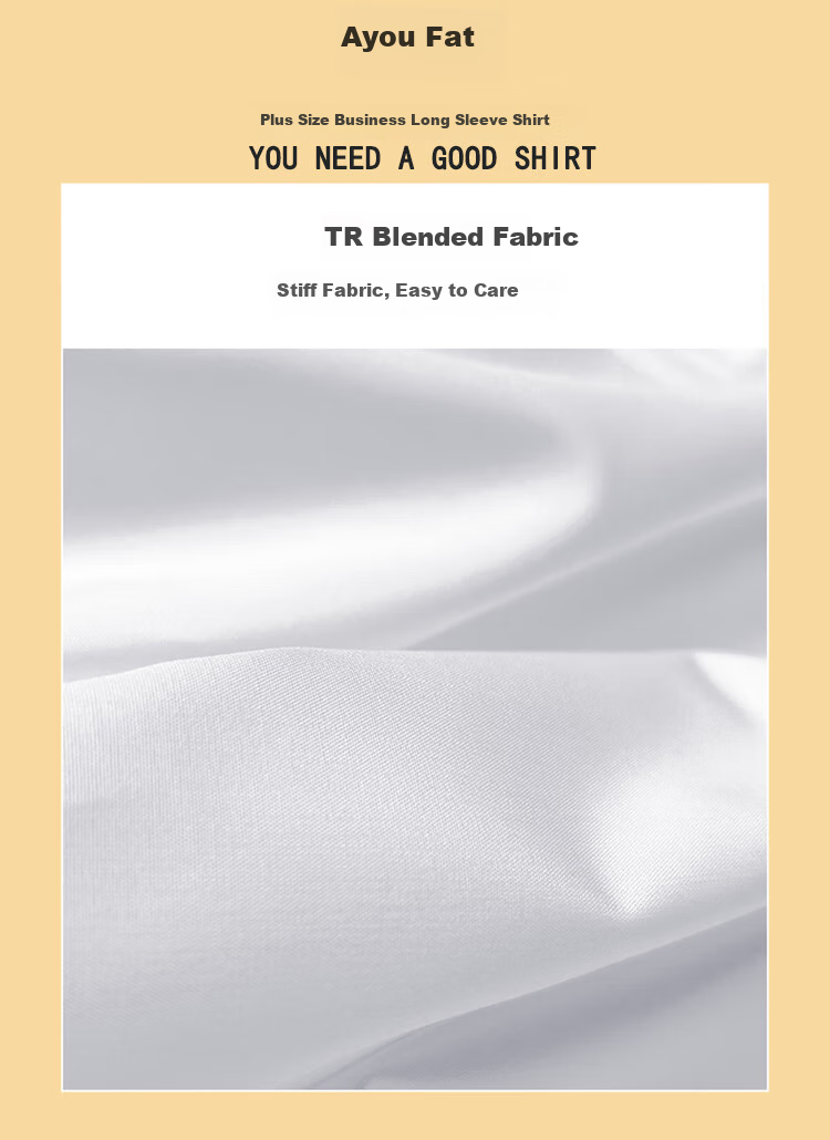 Ayoupang Large Size Long-Sleeve Shirt for Men, Business Solid Color Formal Wear Professional Dress Shirt Plus Size Commuter Workwear, White, 5XL 5