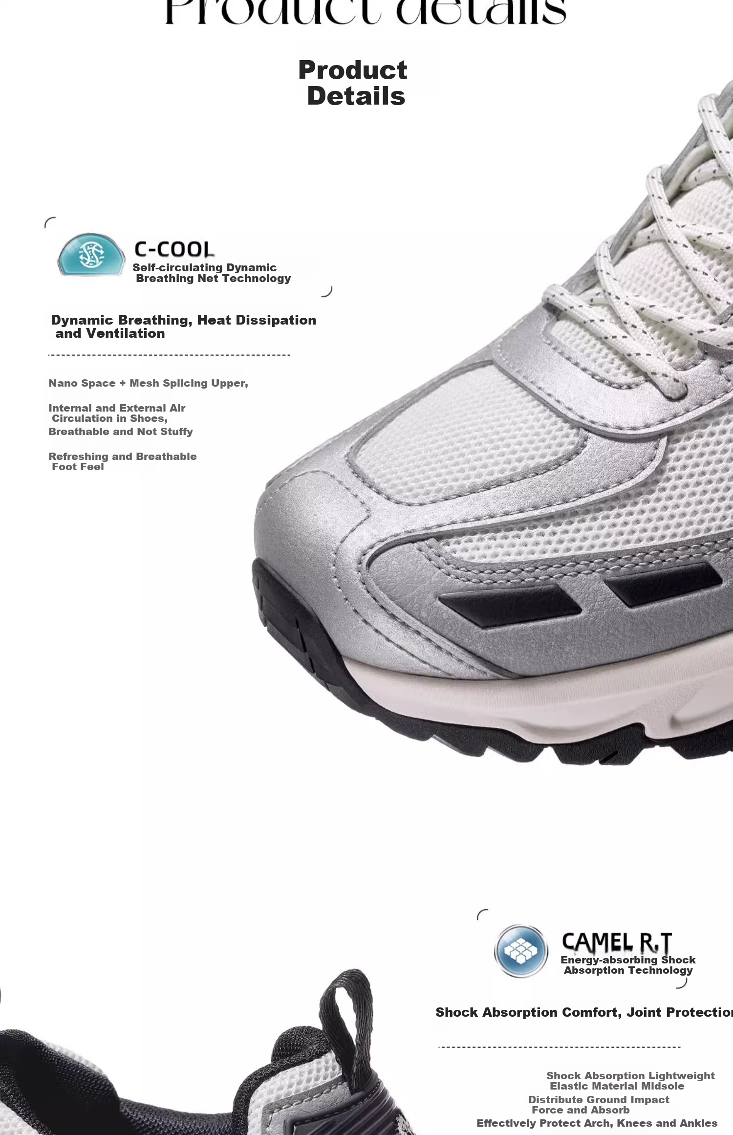 CAMEL Outdoor Casual Shoes, Unisex Hiking Shoes, Sports Footwear, Fashionable Non-Slip Breathable Mountaineering Shoes F15B097051 7