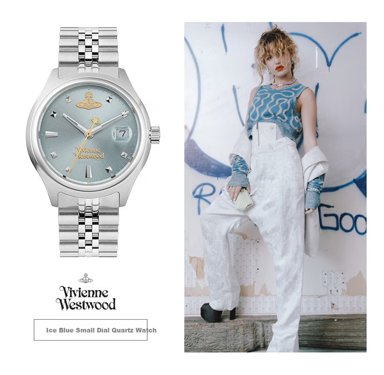 Vivienne Westwood Ice Blue Ladies Watch with Date Display, Wristwatch Gift for Girlfriend on Valentine's Day VV311LBLSL 4