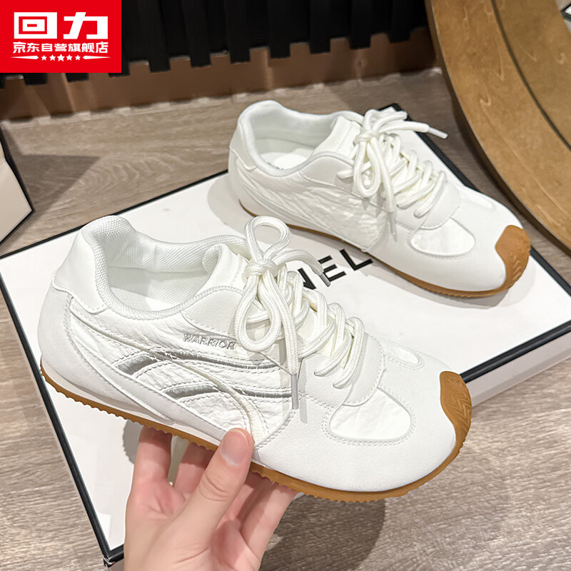 Warrior Official Women's Shoes 2026 Summer New Classic Soft Sole Breathable Sneakers Beige Size 38