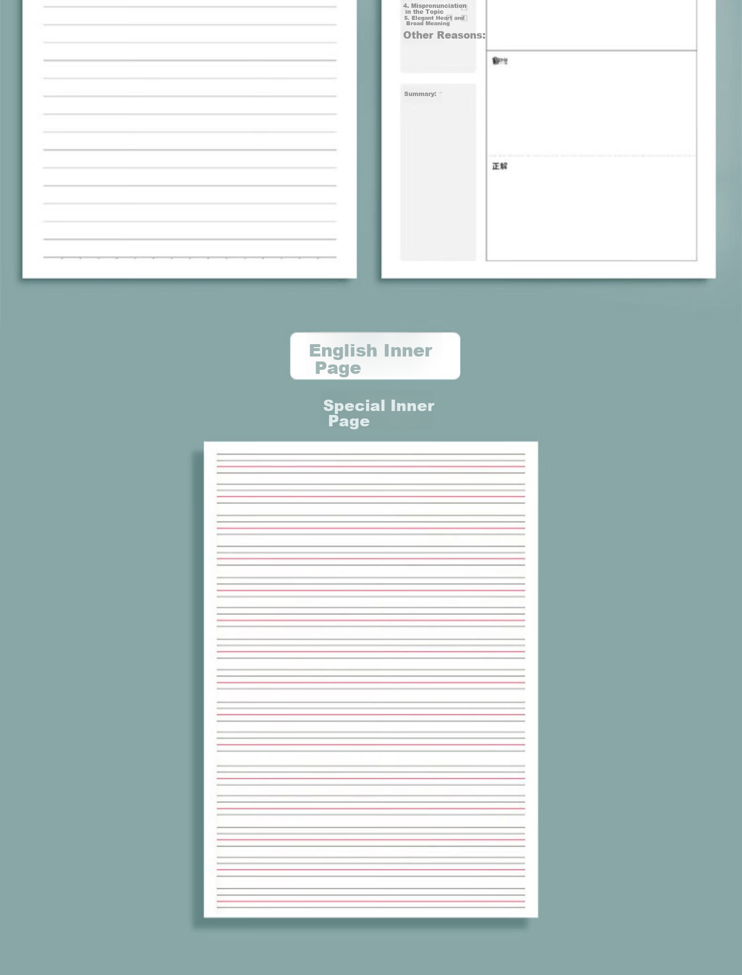 Faramon Subject-Specific Notebooks, Thickened B5 Size, for High School And Middle School Students, Complete Set of Seven Sciences, Subject-Specific Error Correction Books, for Chinese, English, And Mathematics Homework, 8-Pack Set 4
