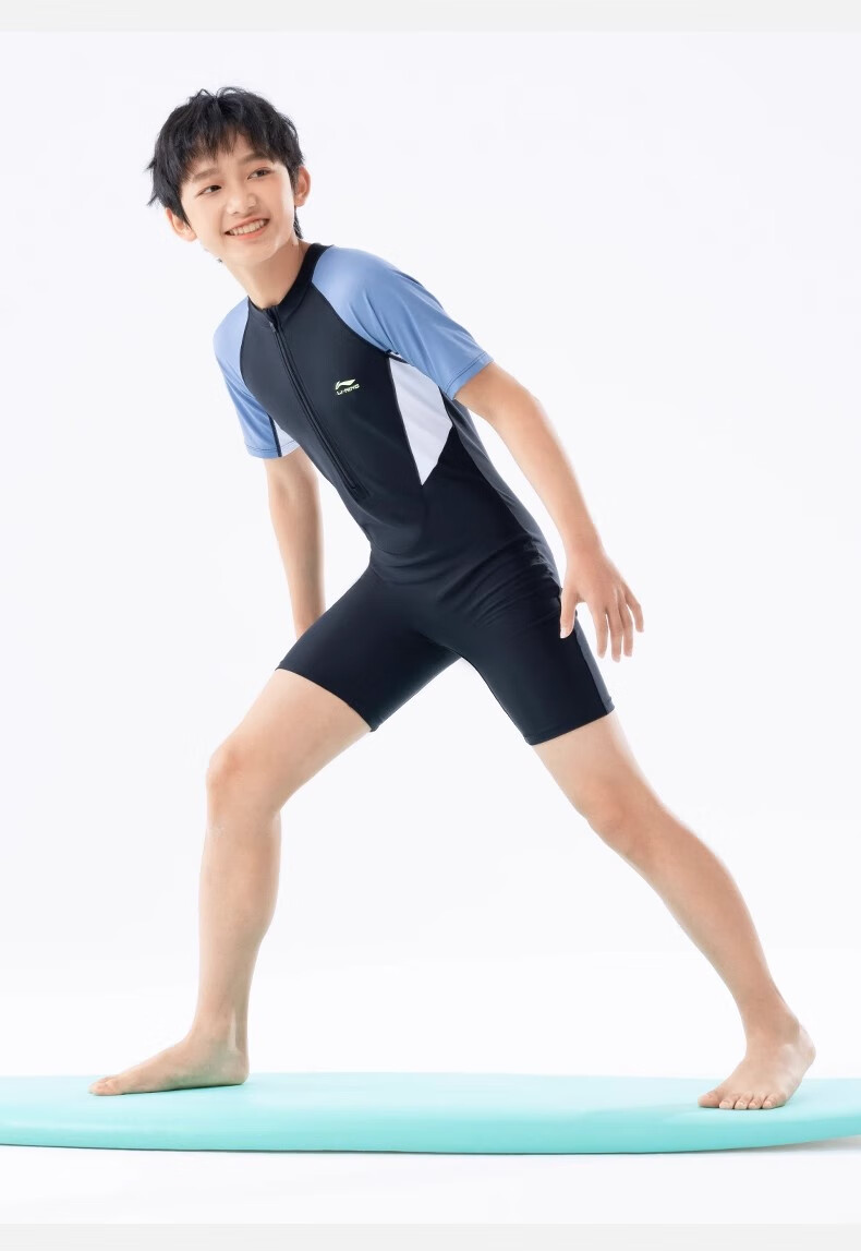 Li-Ning Children's Swimsuit, Boys' One-Piece Racing Swimwear for Older Kids And Teenagers Aged 12-16, Professional Competition Swimwear for Older Boys 22