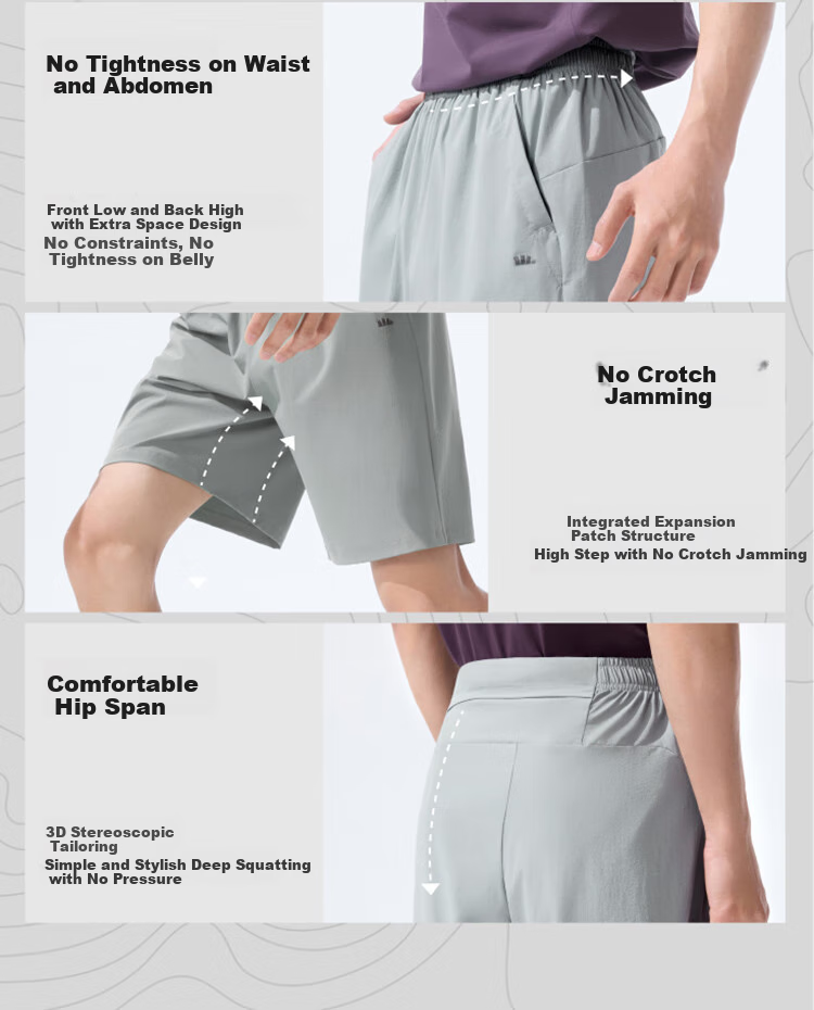 Beneunder Men's Shorts, Sports Pants for Summer, Breathable Quick-Dry Five-Point Pants, Casual Pants HI908, Twilight Black, Size M 11
