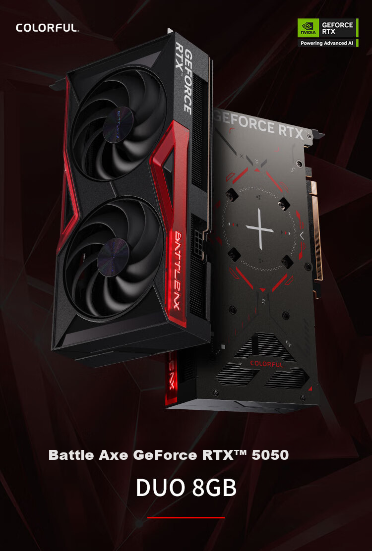 Colorful Battle Axe GeForce RTX 5050 DUO 8GB DLSS 4 Gaming Graphics Card for E-Sports, Ray Tracing, And Game Desig 2