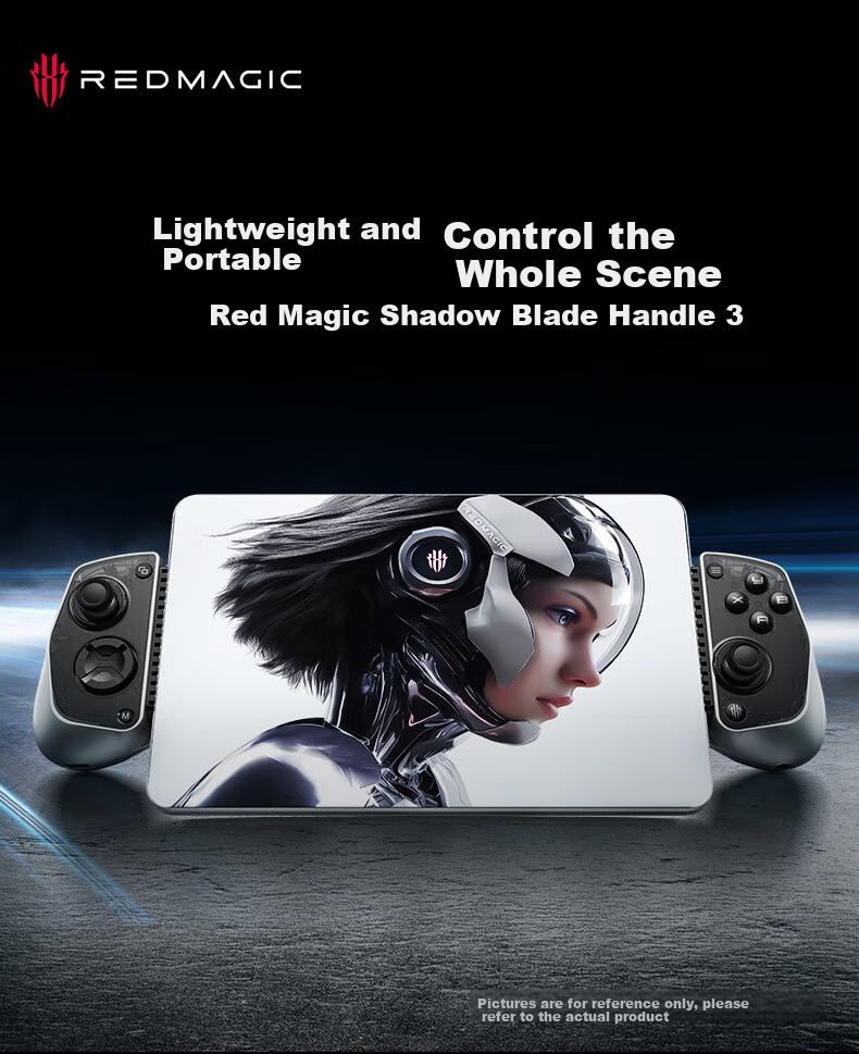 Nubiyahongmo Blade Controller HD Vibration Hall Joystick Trigger Wireless Stretchable Compatible with Red Magic Gaming Tablet 3 Pro, Apple Android Phones, Tablets And PC Shooting Genshin Impact Delta Triangle 1