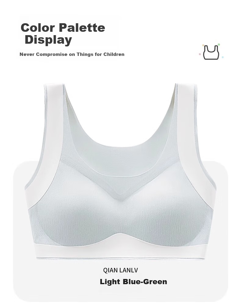 GUJIN 2-Pack Girls' Bra, Spring And Summer Seamless, for Middle And High School Students in Puberty, Underwire Bra, Posture-Correcting, Shock-Absorbing, Thin Sports Bra, L 11