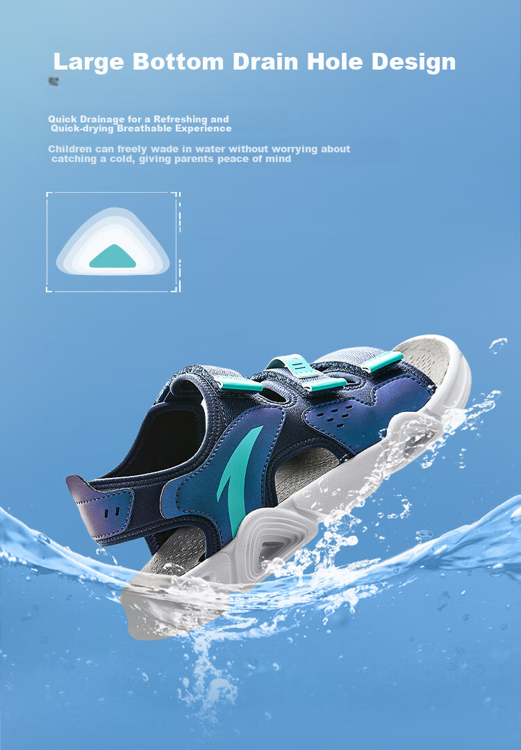 Anta Kids Sports Sandals Girls Big Kids Summer Breathable Velcro Open Toe Beach Shoes A22326962J 17