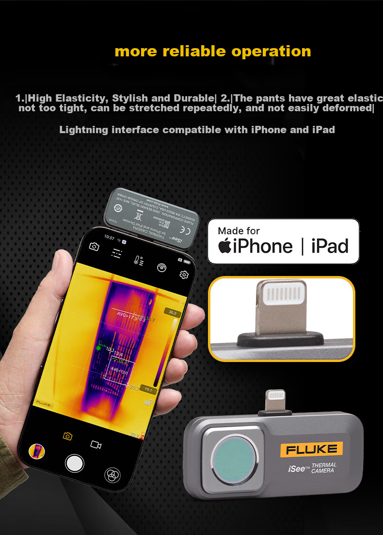 FLUKE TC01A Smartphone Thermal Imager, Thermal Imaging Night Vision Device, Infrared Thermometer, High-Definition Thermal Imager 3
