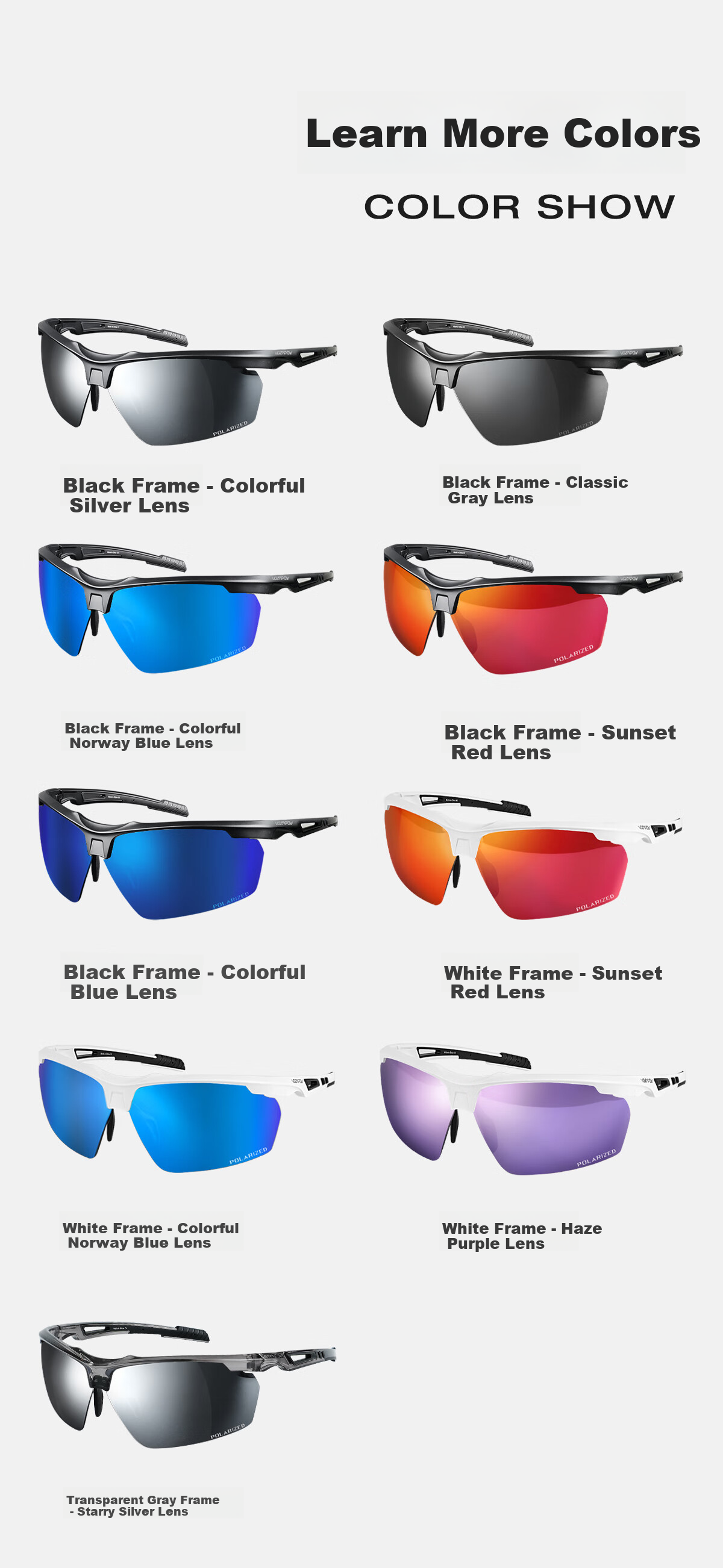 VOZAPOW Fishing Goggles for Float Viewing, High-Definition Polarized Eye Protection Sunglasses for Lure Fishing, Vibrating Reel, Men's Driving Sunglasses 15