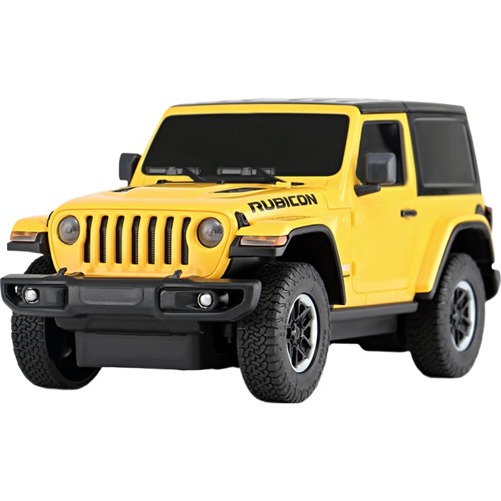 Радиоуправляемый джип Rastar Jeep Wrangler 1:24, желтый, модель 79500, подарок для мальчика