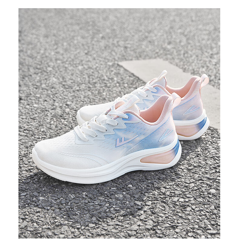 Warrior Official Women's Sports Shoes Spring Summer New Thick Sole Casual Shoes 1611 White Blue Pink Size 38 23
