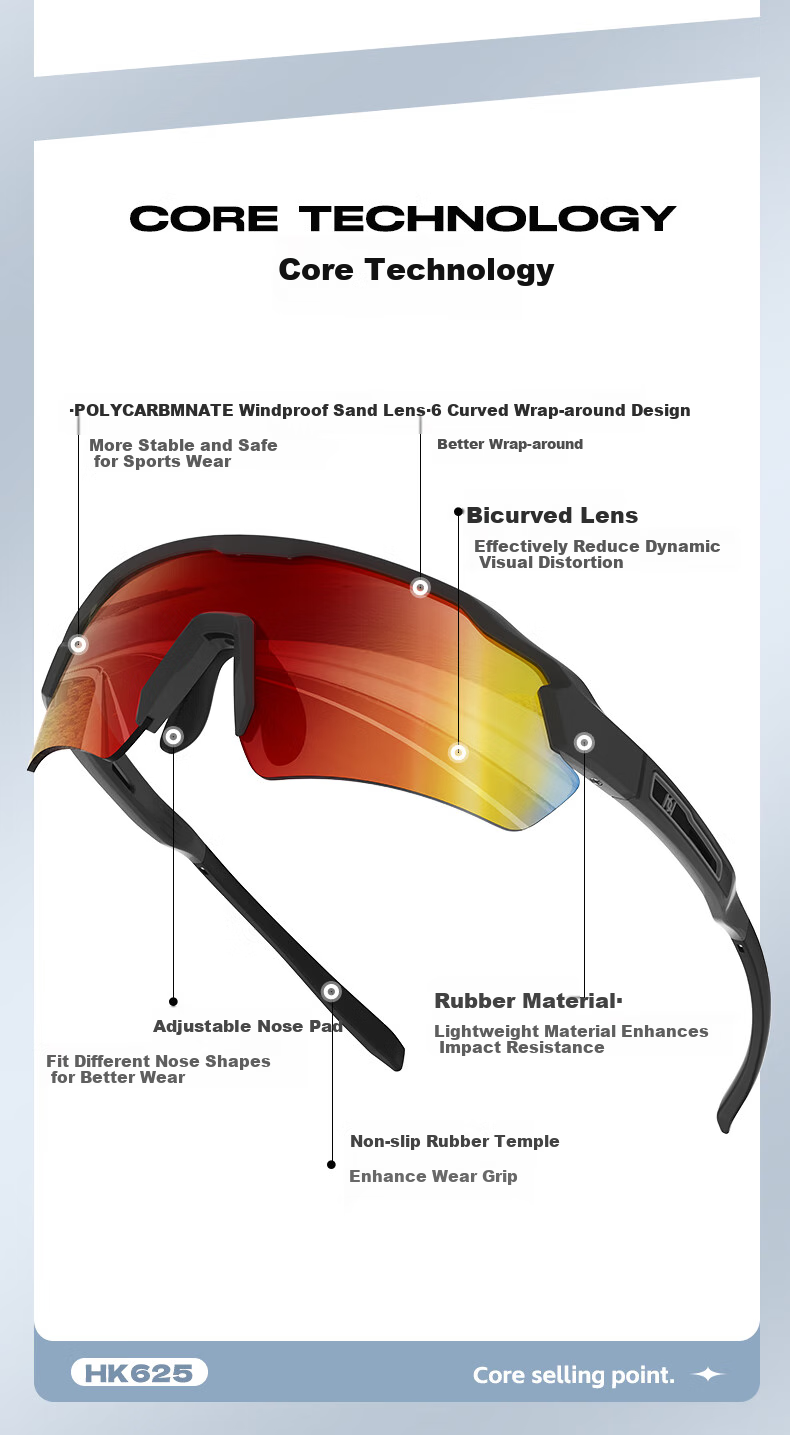 HELEN KELLER Running Glasses Outdoor Goggles Sunglasses UV Protection Fishing Driving Glasses HK625YDN90 3