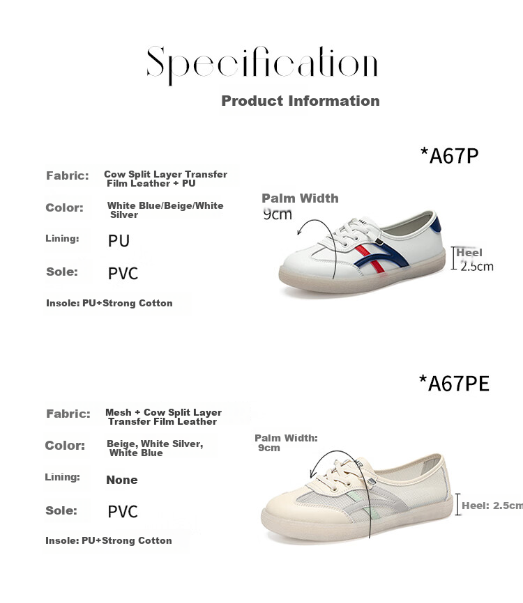 ZHR Casual Shoes, Lightweight And Breathable, Spring And Autumn Flat White Sneakers, Trendy Retro Training Shoes for Women, A67P, White And Blue, Size 37 2