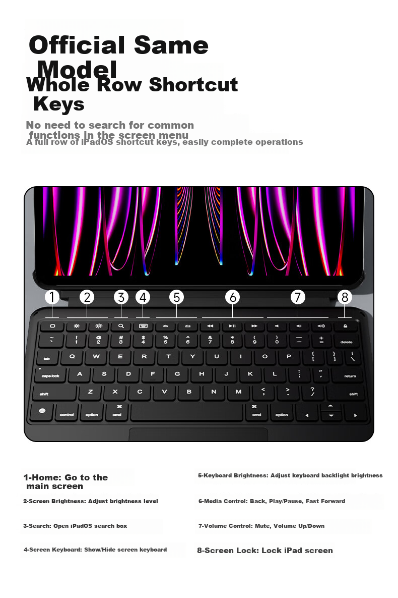 COOLSTART Compatible with IPad Air 8/7/6/5/4&Pro 2018 Model [MFi Certified | Direct Connection to Official Website] Magic Keyboard Dual-Sided Clip for 10.9/11 Inch, Black 11