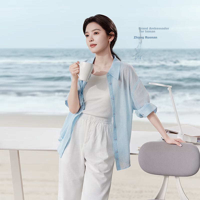 INMAN [Same As in Fashion Shows] French Draping Wide-Leg Straight Pants for Women, Summer 2026 Long Trousers, Pearl White, Size S