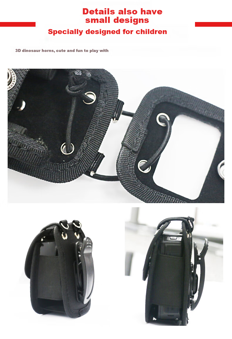 Zhifa1hao Law Enforcement Body Camera Accessory Protective Case Chest-Mounted Leather Case with Lanyard, Elastic Strap, And Dust-Proof Bag 6