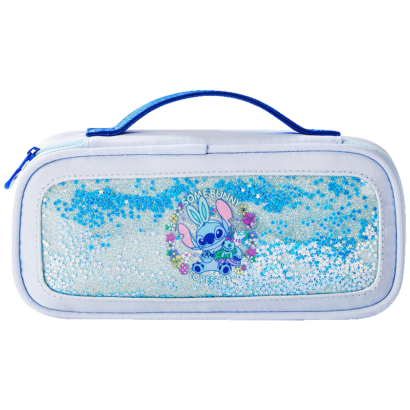 Disney Elementary School Pencil Case Large Capacity Handheld Stationery Bag High-Value Pencil Pouch Sand Flow Stationery Box Boys Girls Study Supplies Birthday Graduation Gift