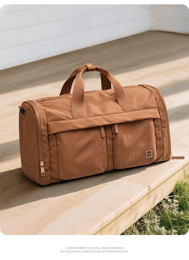 POLO Travel Bag, Women's Sports Fitness Luggage Bag, Large Capacity Business Trip Handbag, Shoulder Crossbody Foldable Storage Bag 8