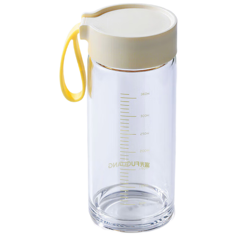 Fuguang Clear Glass Cup, High Borosilicate Glass Water Cup, Portable High-Quality Tea Mug for Girls, Stylish Cup for Milk And Coffee, 480ml