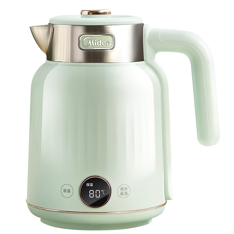 Midea Artist Electric Kettle, Automatic Shut-Off, Constant Temperature, Milk Frother, 1.7L Seamless 316L Stainless Steel, Baby-Grade, 7 Temperature Settings, MK-SH53